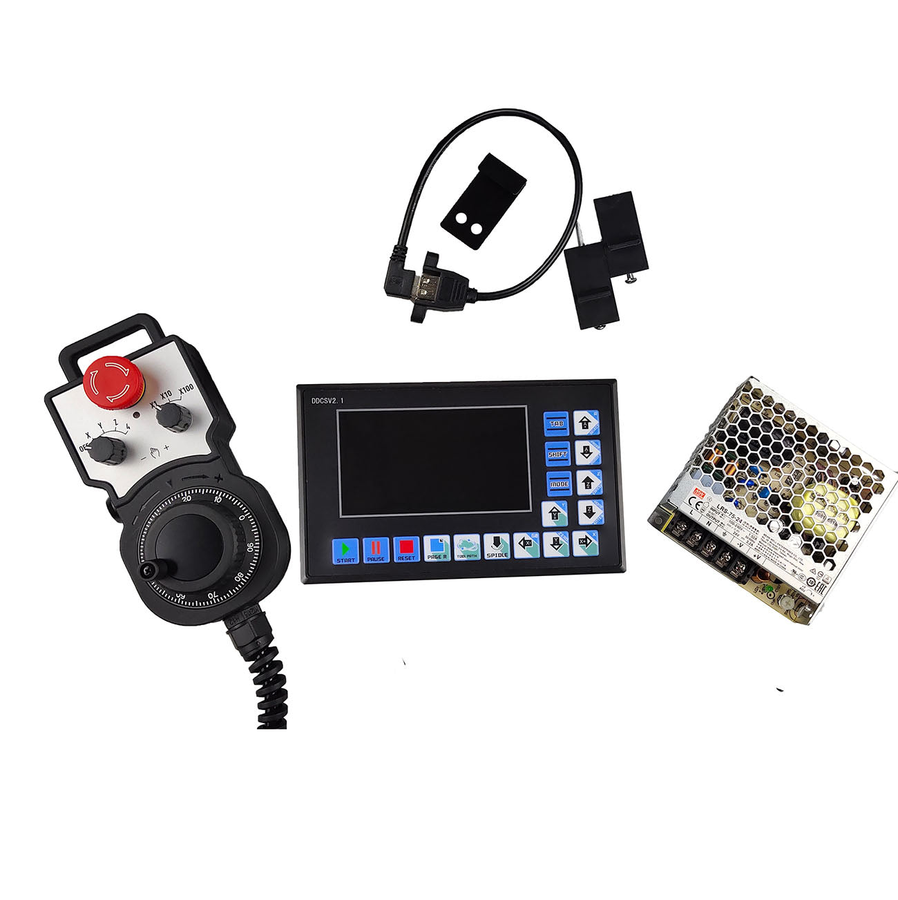 4-axis cnc motion controller cnc kit controller + handwheel + DC power supply support G code Support U disk read