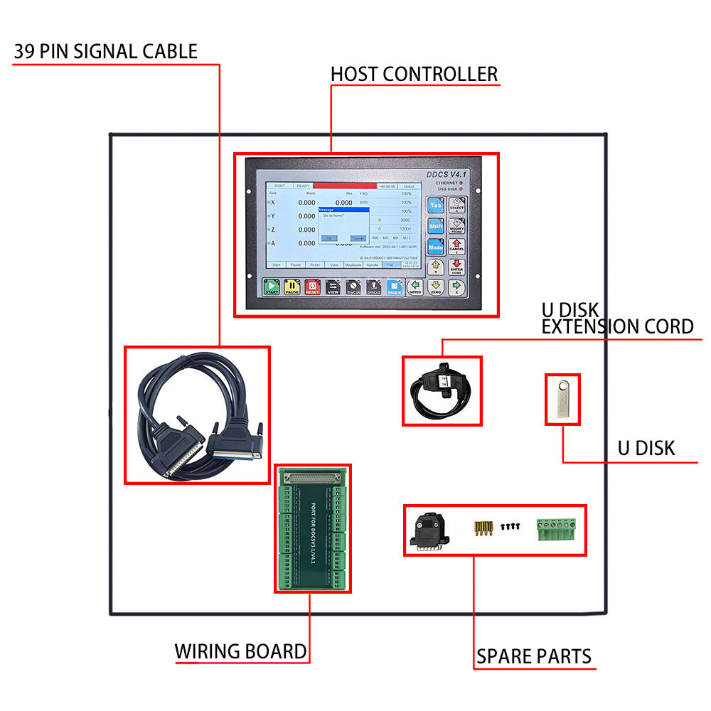 NEW DDCSV4.1 Cnc Controller 3/4 Axis Offline Motion Control System Engraving Machine With 3d Edge Finder Handwheel Mpg
