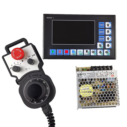 4-axis cnc motion controller cnc kit controller + handwheel + DC power supply support G code Support U disk read